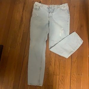 Light Wash Distressed Boyfriend Jeans